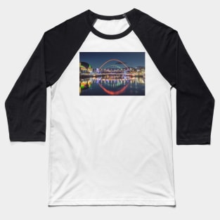 Tyne Bridges Lit Up Baseball T-Shirt